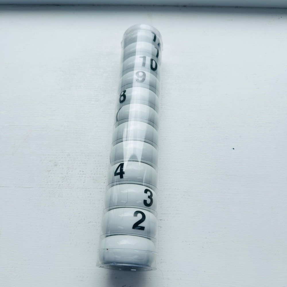 Crate & Barrel Numbered White Ceramic Napkin Rings Set of 12 Modern Table Decor